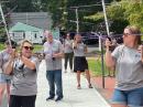 Teachers downlink from a weather satellite outside ARRL Headquarters.